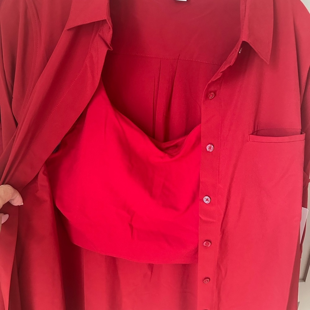 NWT ATHLETA Buttondown Shirt (Sz L) - Picture 3 of 8
